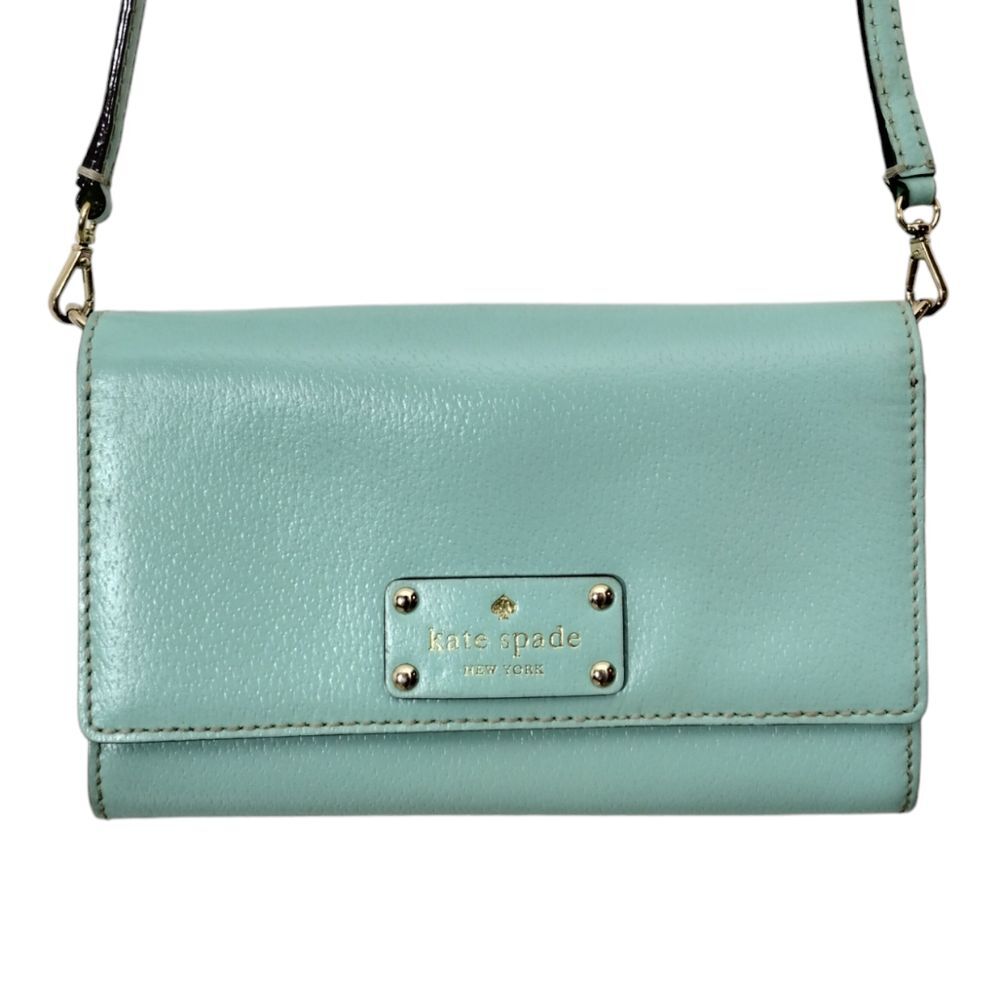 Kate Spade New York Women's Natalie Wellesley Leather Clutch Crossbody Bag Green